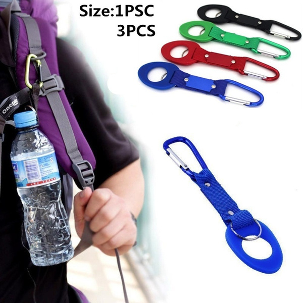 Outdoor Carabiner Water Holder Bottle Clip Strap With Compass Cool P&T 