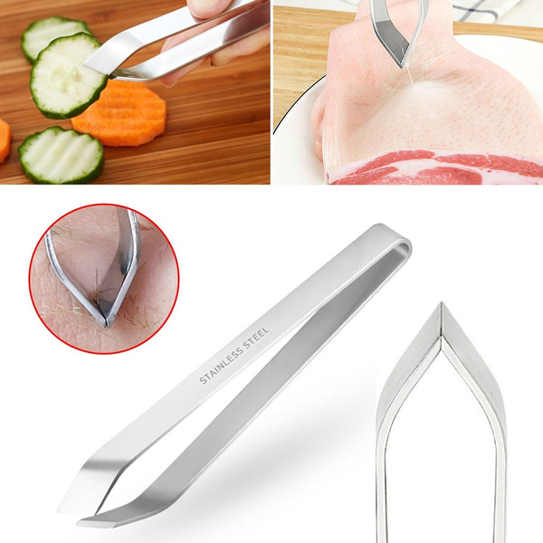 Fish Bone Tweezers Bevel Edge Tool Remover Puller Stainless Steel High Quality 