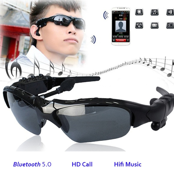 Sunglasses with hot sale earphones