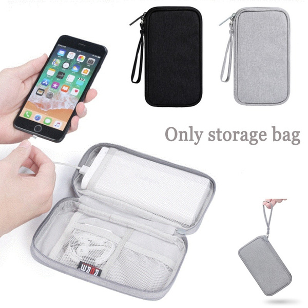 Portable Digital USB Cable Power Bank Earphone Charger Organizer Storage Bag 