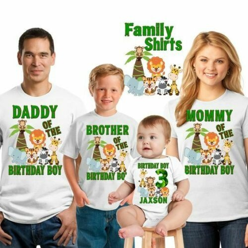 jungle theme birthday shirts