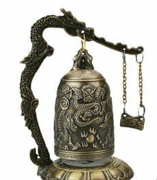 Brass, Decor, Chinese, Bell