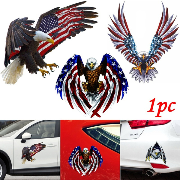 Practlsol Car Decals 1 Pcs American Flag Eagle Decal Rear Window De Fochutech