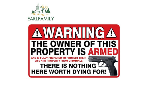 NO GUNS WEAPONS WARNING TWO COLORS SAFETY SIGN WINDOW VINYL DECAL STICKER NG-1 