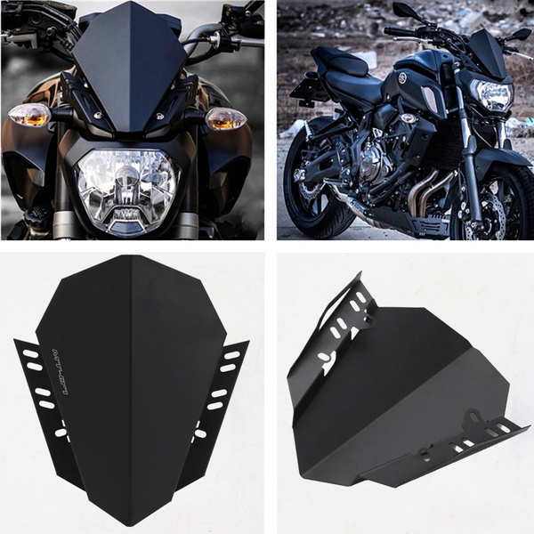. Motorcycle windscreen black windproof windscreen protection suitable for MT07 FZ07 2018 2019 wind deflectors