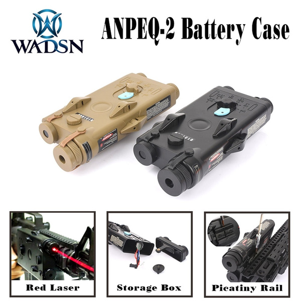 Airsoft PEQ2 Tactical AN/PEQ-2 Battery Box Red Laser Ver For 20mm Rails No  Function Softair PEQ WEX426 Battery Case