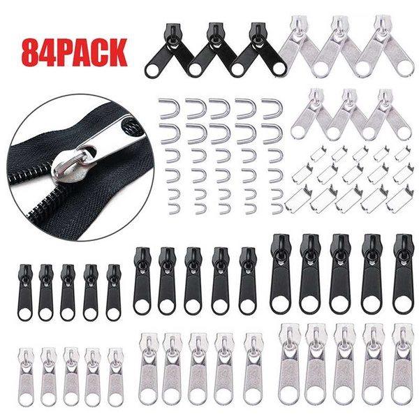 84pcs Zipper Repair Kit, Zipper Replacement Kit with Zipper