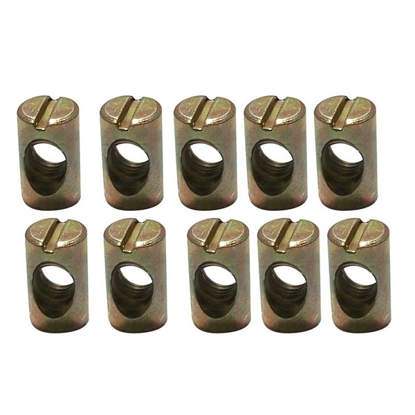 10Pcs/set M6/M8 Furniture Cross Hole Nut Carbon Steel Nut Bed Bolt Nut