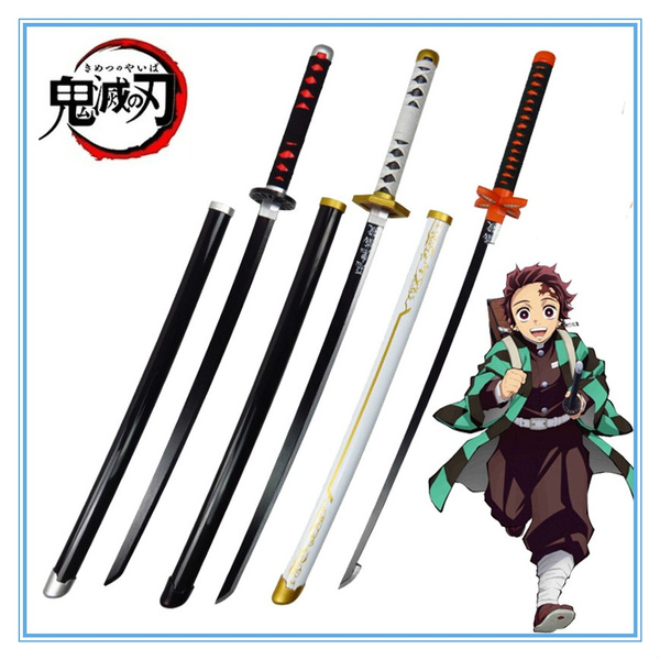 26cm Sword Demon Katana Kamado Tanjirou Slayer Anime Swords Model Toy  Kimetsu No Yaiba Wooden Weapon Keychain Toys For Kids Gift | Fruugo NZ
