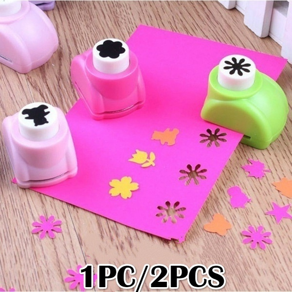 Paper Punch Shapes Mini Hole Puncher for DIY Craft Cards Boat Flower Rabbit  3pcs