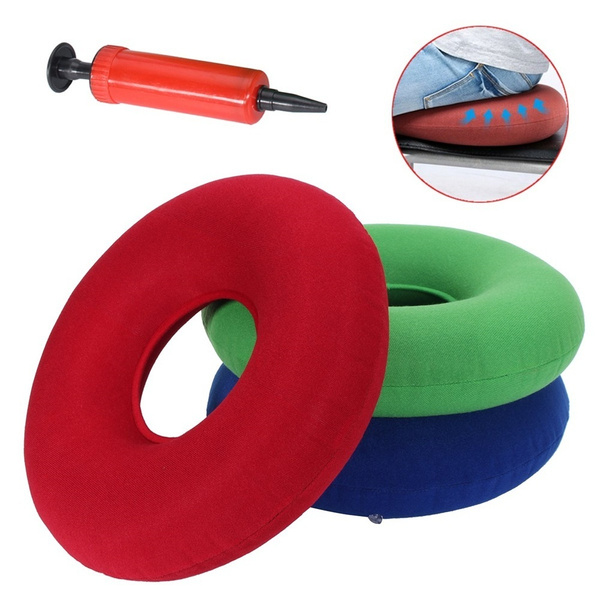 Medical Inflatable Round Seat Cushion Hemorrhoid Treatment Hip Support  Pillow Rubber Donut Chair Pad with Pump
