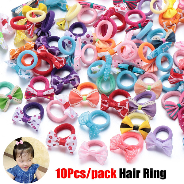 Hairband Hair Band Ponytail Holder Ties Rope Ring Baby KIds Girls Elastic 10Pcs 