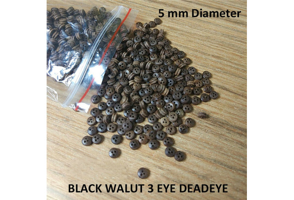 10 Pec/packet Ebony 5 MM 3 eyes Deadeyes Pulley Accessories 