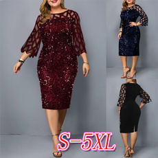 34sleevedres, solidcolordres, plus size dress, Dress
