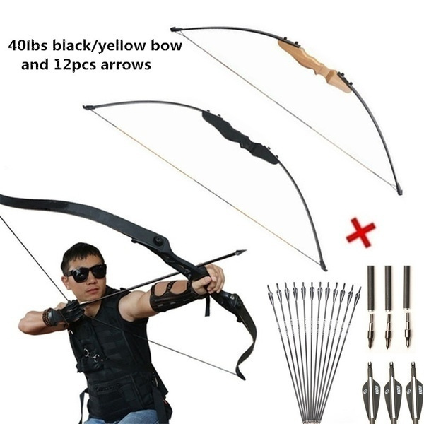 Recurve Archery Bow Arrow Set Professional 30-50 lbs Hunting Outdoor Powerful 