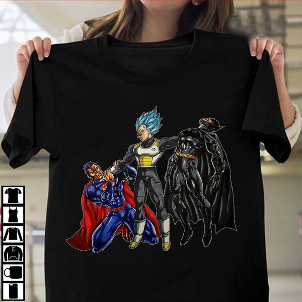 Vegeta Super Saiyan Blue Fights Superman And Batman Shirt | Wish