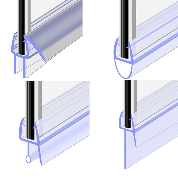 Household Prevent Bathroom Hardware Bath Screen Window Seal Water Baffle Sealing Strips Glass ...