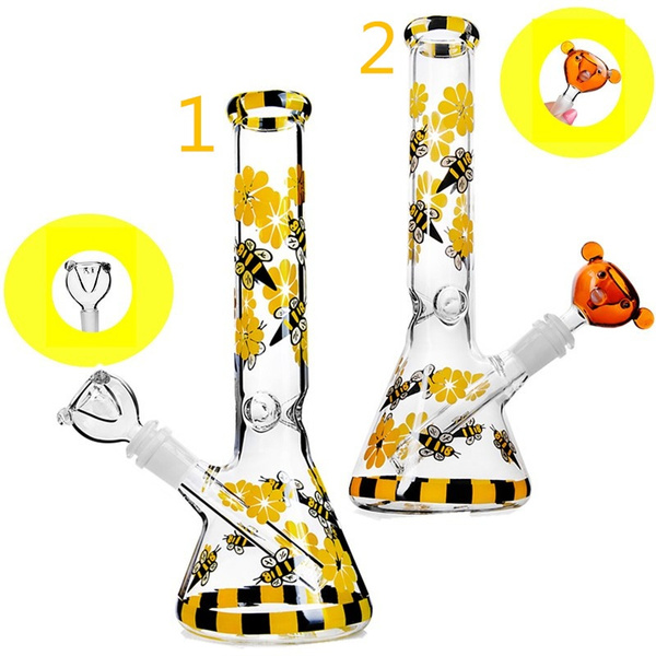 8.5 Inch Bee shape Water Pipe straight Dab Rig and Perc Oil Rigs 14 mm ...