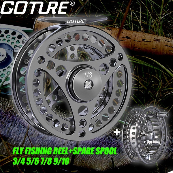 Goture Fly Fishing Reel 5/6/7/8/9/10 CNC Machined Large Arbor Aluminum Fly Reel 