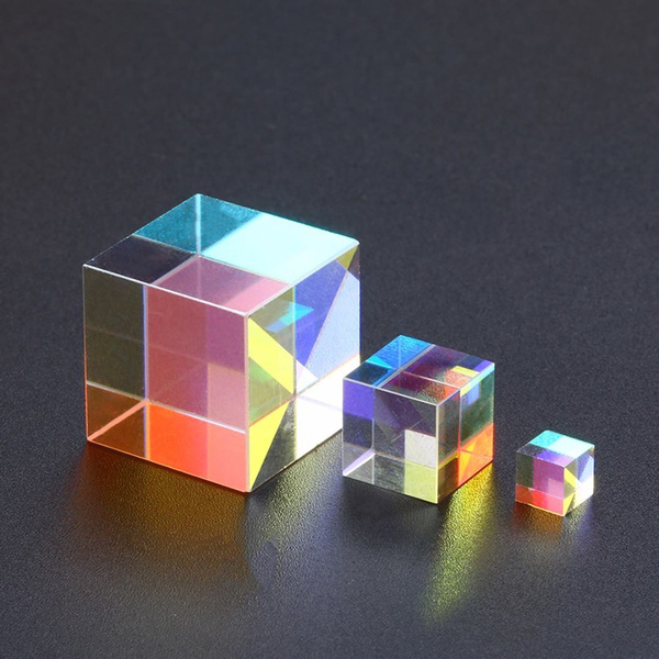 2X2X2cm Defective Cross Dichroic Cube Prism RGB Combiner Splitter Glass 