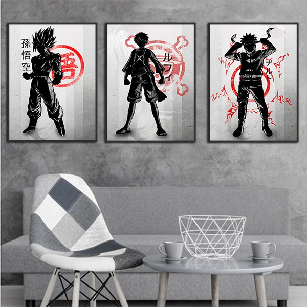 3p Dragon Ball Z Onepiece Naruto Wall Painting Art Living Room Living Room Wall Painting Canvas Print Frameless Wish