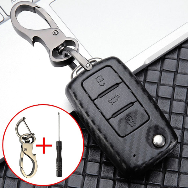 Xukey® Carbon Fiber Style Key Shell Car Cover Case For Volkswagen VW Beetle  Caddy Eos Golf Jetta Polo Scirocco Sharan Tiguan Touran Transporter Bora  Passat Remote Key Fob Keyring Keychain