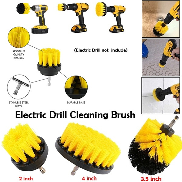 2-4 Inch Electric Scrubber Scrub Bit Grout Tile Clean Brush Electric Drill  Cleaning Brush Tire Cleaning Brush