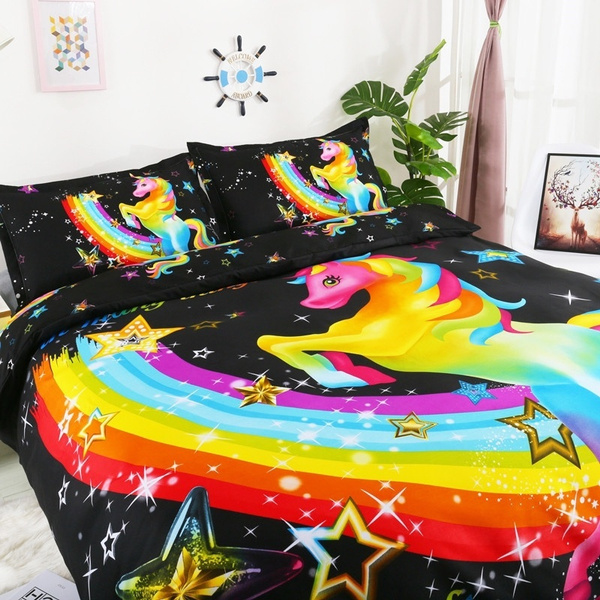 Duvet Cover Unicorn Bedding Bed, Twin Size Unicorn Bedspread