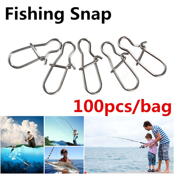 100pcs 0#/1#/2#/3#/4#/5#/6#/7# Size Safety Snaps Fishing Swivel Hook ...