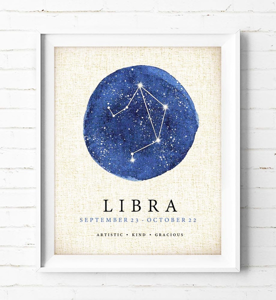 Libra Wall Art Print Gifts for  Libra Libra  Watercolor  Astrology Art Libra  Sign Libra Poster Libra Zodiac