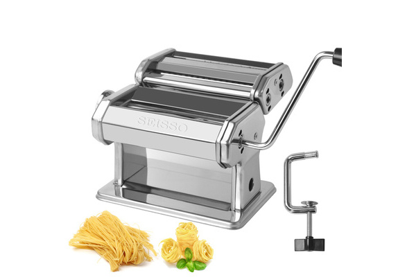 Pasta Maker - Washable Stainless Steel Noodle Maker with 7 Adjustable  Thickness Settings - Manual Hand Crank Pasta Machine - Perfect for Homemade  Spaghetti and Fettuccini, Linguine, Trenette 