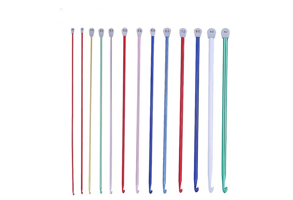 14 Size Tunisian Afghan Crochet Hooks Multicolor Aluminum Knitting Needles  Hook 2.5 mm to 11 mm Multicolour Crochet Hook