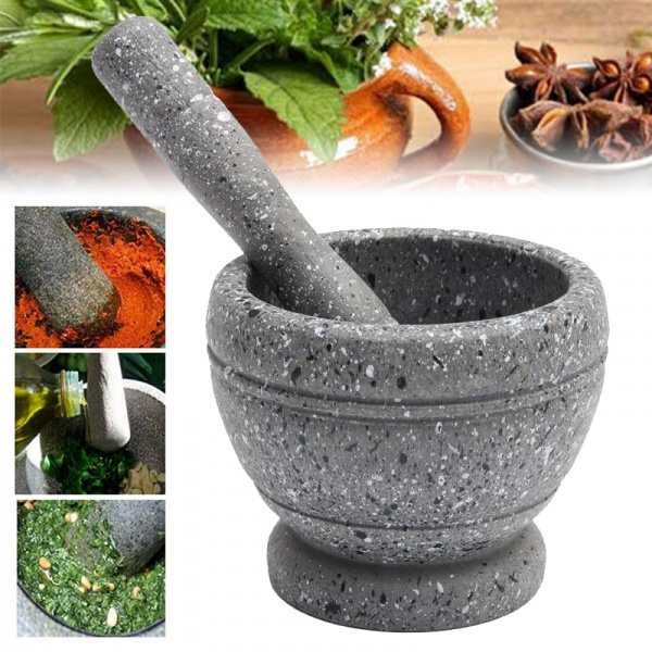 Resin Mortar Pestle Tool Set 11 Cm Large Mortar Kitchen Herbs