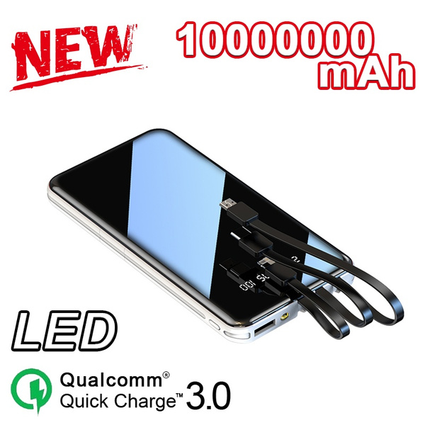 Mah Portable Mirror Screen Power Bank Full Screen Built In 3 Cables Powerbank Fast Charging External Battery For Iphone Xiaomi Samsung Wish Mah Portable Mirror Screen Power Bank Full Screen Built In 3 Cables Powerbank Fast Charging External Battery For Iphone Xiaomi Samsung Wish