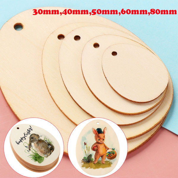 Graffiti Hanging Ornaments Easter Eggs Easter Decorations Wood Chips Wood Slice