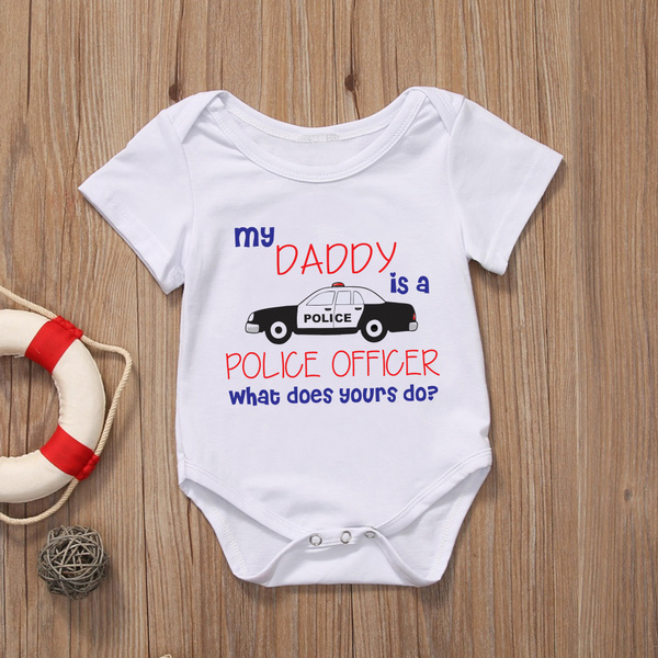 Daddy's New Partner Police Baby Clothes Daddy Police Officer Baby