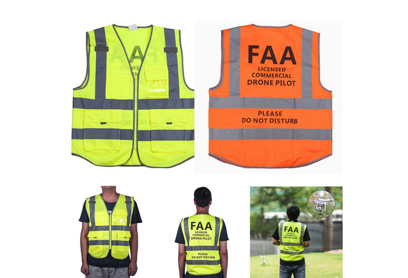 LICENSED DRONE  PILOT HIGH VISIBILITY  SAFETY GREEN VEST*PLEASE DO NOT DISTURB* 