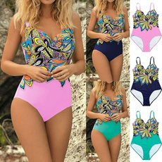 Summer, Fashion, floralswimsuit, One Piece Swimsuits