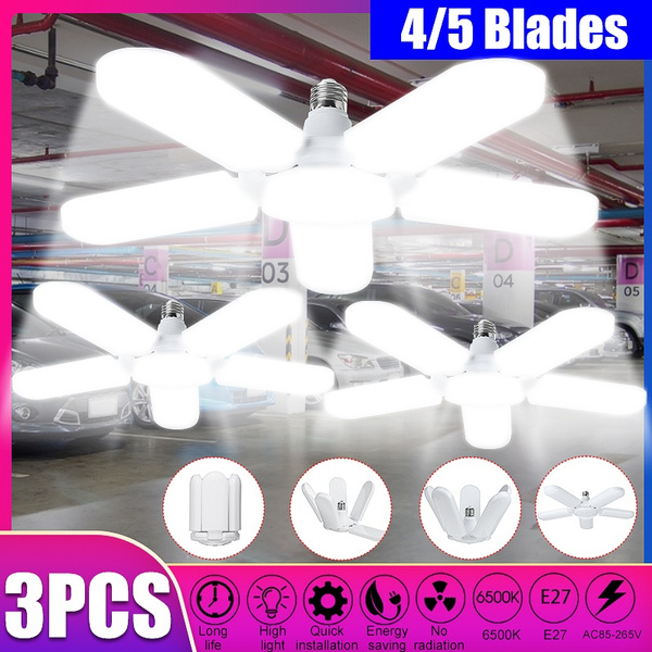 1 2 3pcs 10000lm Led Deformable Lamp Garage Lights Ceiling Lighting 60w 75w E27 Daylight Lamps With 4 5 Adjustable Panels For Warehouse Work Basement Auto S Etc Ac85 265v Wish - Garage Ceiling Fans No Lights