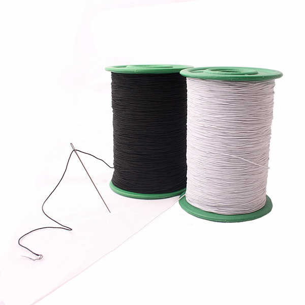 White & Black Elastic Thread for Apparel Fabric Accessories DIY Machine  Industry Elastic Sewing Thread Spool Elastic Thread 547 Yard Package 0.5mm  Thickness