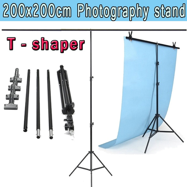 T-Shape Backdrop Stand 200x200cm Studio Photography Photo Background  Support System Support Stand Holder Crossbar with Clips Kit for Muslin  Vinyl PVC Background, Photo and Video Studio | Wish