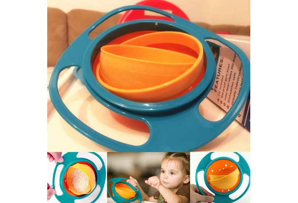 Baby Feeding Dish Cute Baby Gyro Bowl Universal 360 Rotate Spill-Proof Bowl #LY 