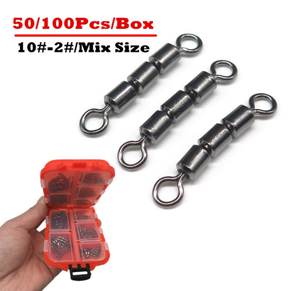 Corrosion Resistant Quick Connect Rolling Triple Safe Fishing Swivels Bearing 