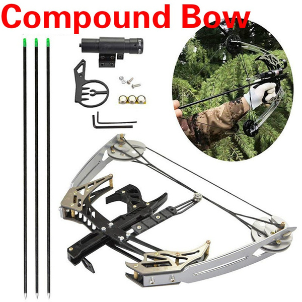 Bow Game with Bow and Arrow Compound Mini Game 25lbs Young Adults Shooting  Training Compound Outdoor Hunting Bow Fishing Pully Bow