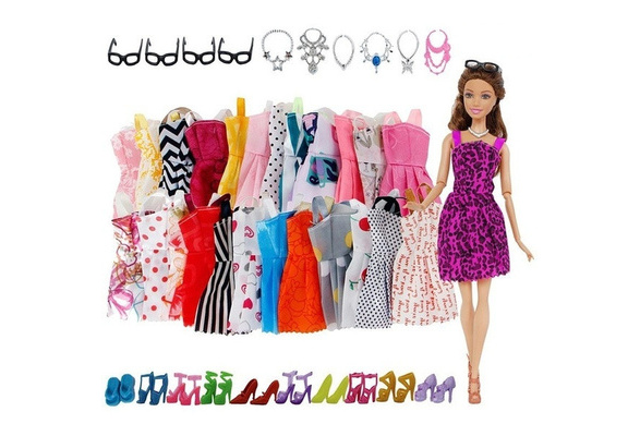 Lot 20 items= 10 Lovely Fashion Clothes/Outfit/Dress+10 shoes For 11.5in.Doll M6