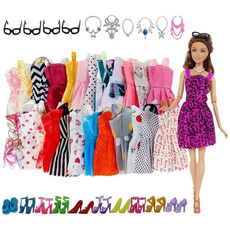 10/20/30 Item/Set Doll Accessories = 10x Mix Fashion Cute Dress + 10x Shoes + 4x Glasses+ 6x Necklaces Dress Clothes For Barbie