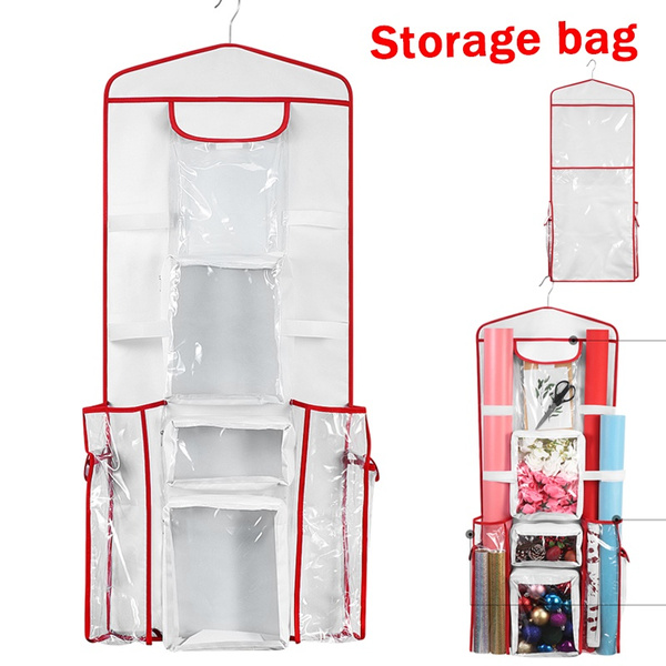 Hemoton Gift Wrap Storage Bag Hanging Wrapping Paper Storage 1PC Z Shape  Hook and 20PCS Ribbons