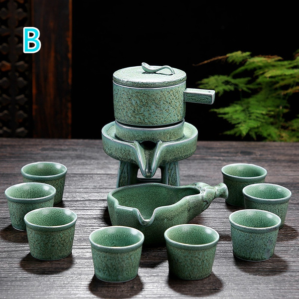 Retro Stone Mill Tea Set Celadon Stoneware Tea Maker Teapot，chinese Tea