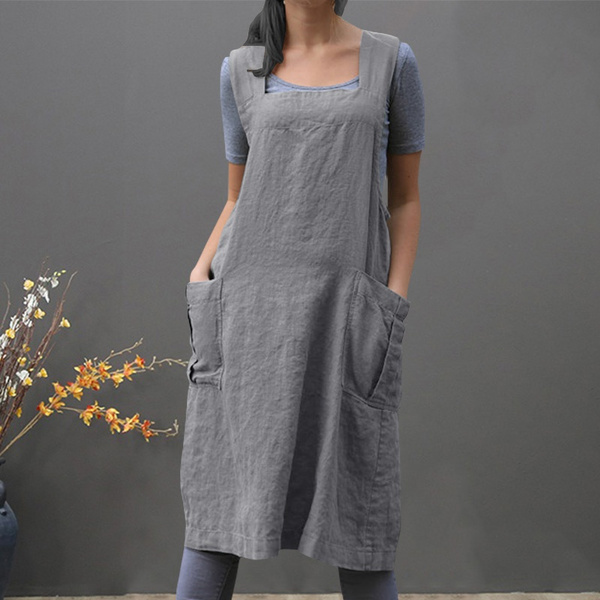 wrap pinafore dress