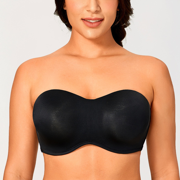 AiLan Fashion Women's Seamless Full Cup No Padded Underwire Bandeau Bras  Smooth Plus Size Ultra-thin Unlined Anti-slip Minimizer Strapless Bra for  Large Bust 32 34 36 38 40 42 B C D DD E F Cup